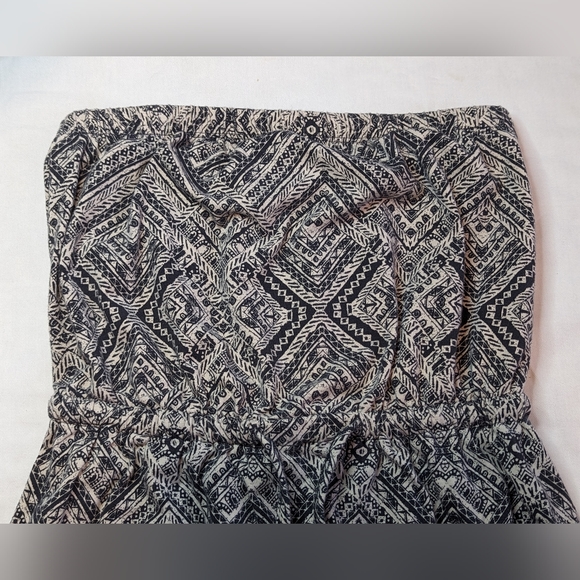 Mossimo Strapless Mini Dress or Cover-up Tribal Aztec Drawstring Black SMALL - Picture 6 of 11